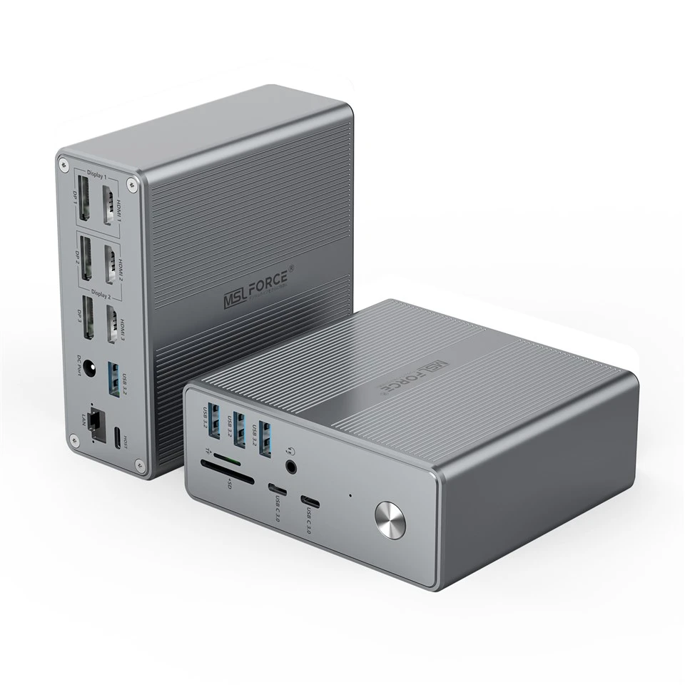 Duálny 4K60Hz DisplayLink Manager Graphics Dock 17 IN 1 65W napájanie s káblom EÚ